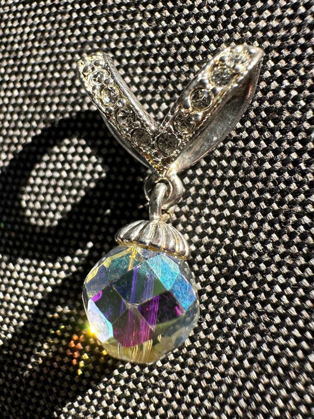 Vintage Crystal Aurora Bead Pendant Necklace - Multicolor